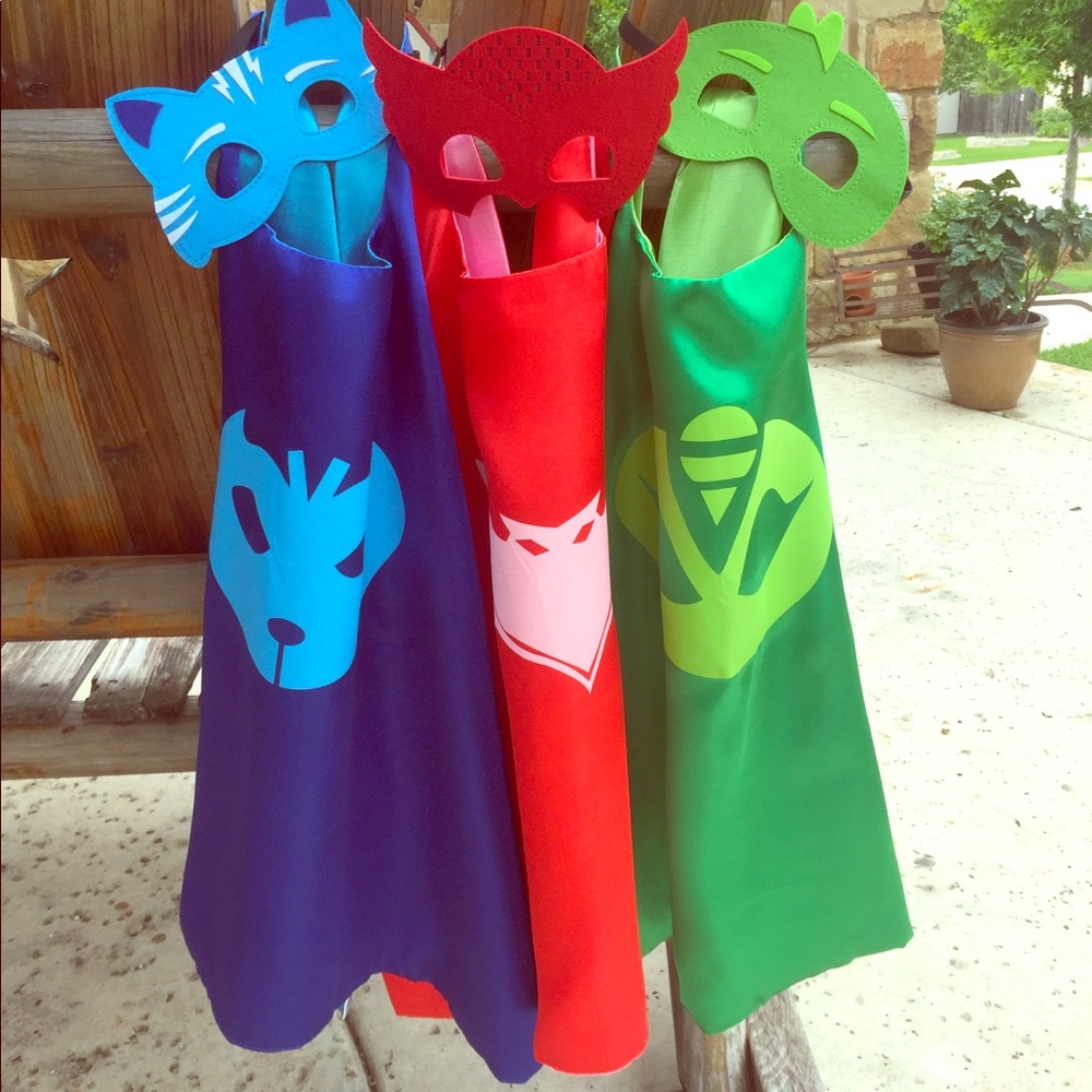 Pj masks cape and mask sets